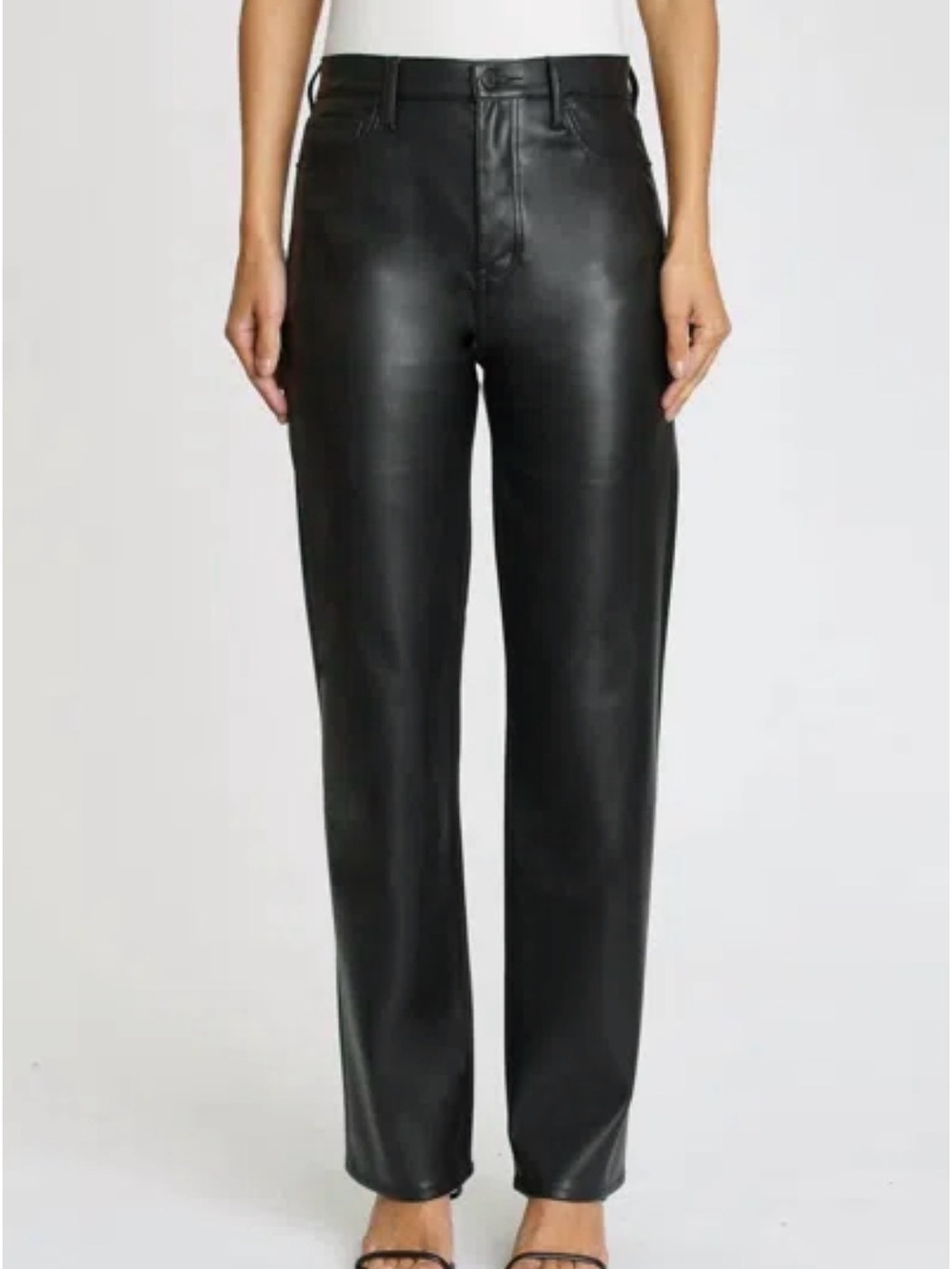 Pistola (Anthropologie) Cassie Black Women’s Vegan Leather Straight-Leg Jeans